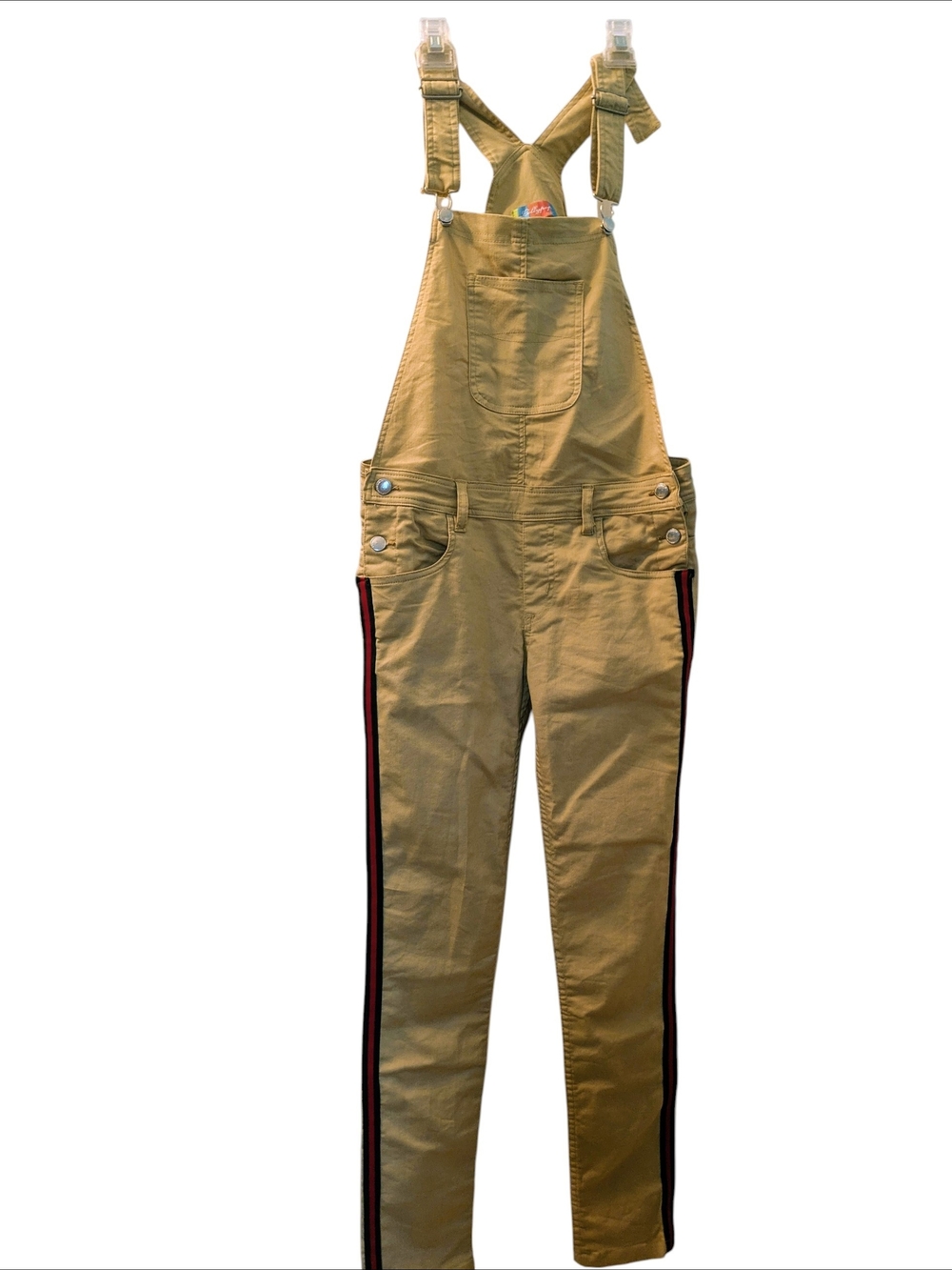 Khaki Beige Overalls with Gucci Style Side Stripes